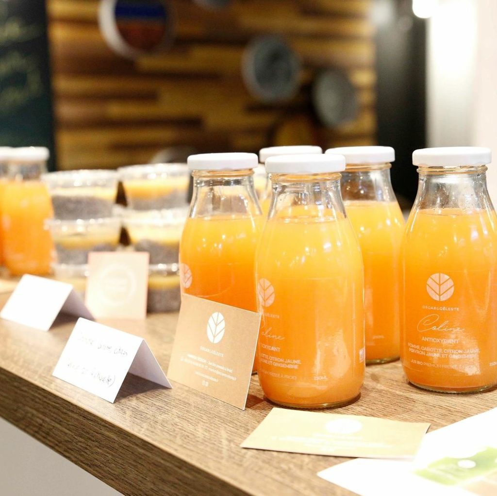 bouteilles de jus personnalisées pour événements Oscar et Céleste